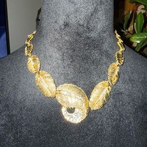 Park Lane Gold Leaf Necklace with Sparkling Accents